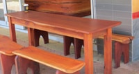 Outdoor slab timber furniture