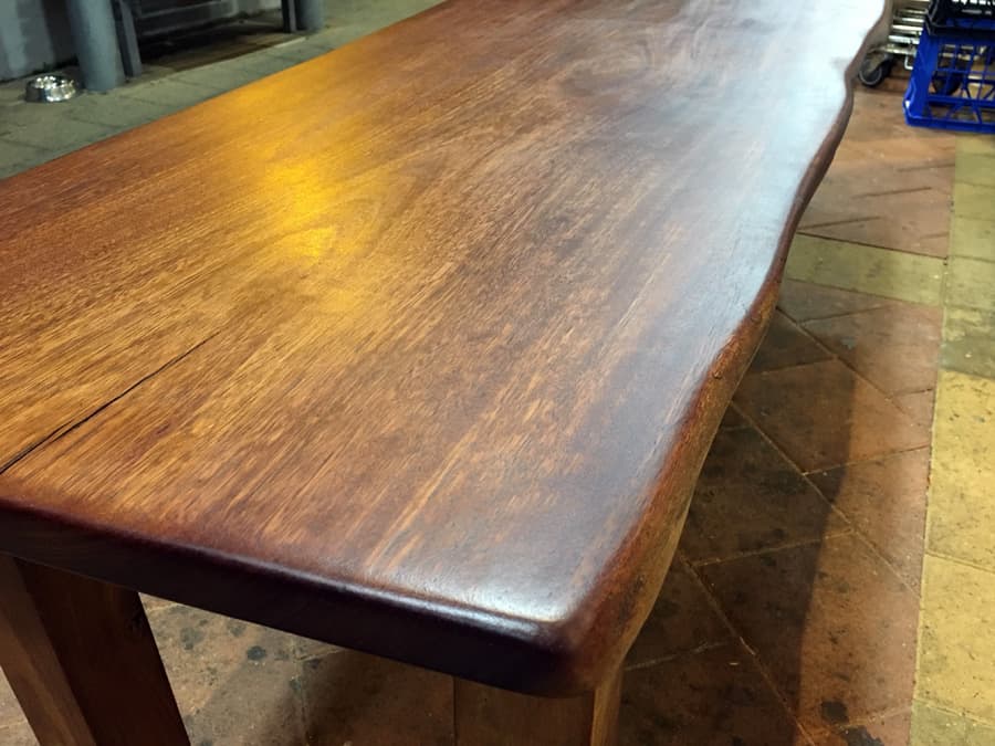 timber slab dining table